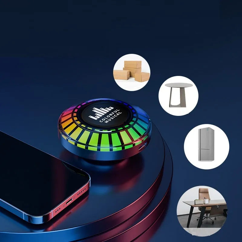 Compact voice control Bluetooth LED atmosphere lamp projecting polar light with stereo sound
