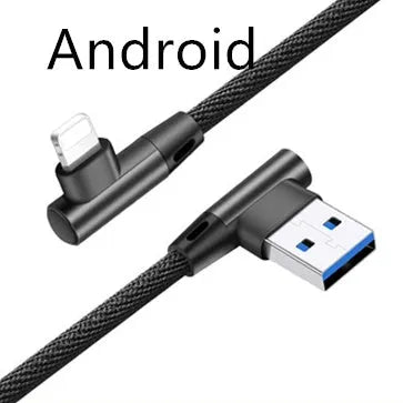 Denim braided fast charging USB cable with aluminium alloy connectors in black blue and red