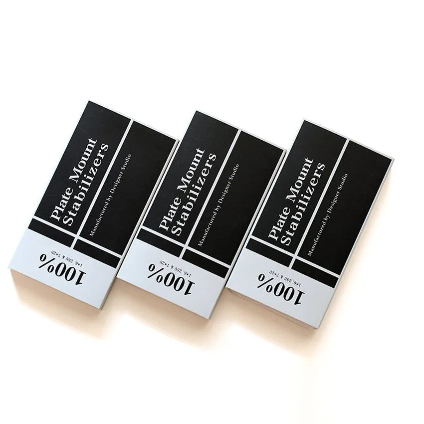 Keyboard stabiliser accessories in black and milky white colours for mechanical keyboards