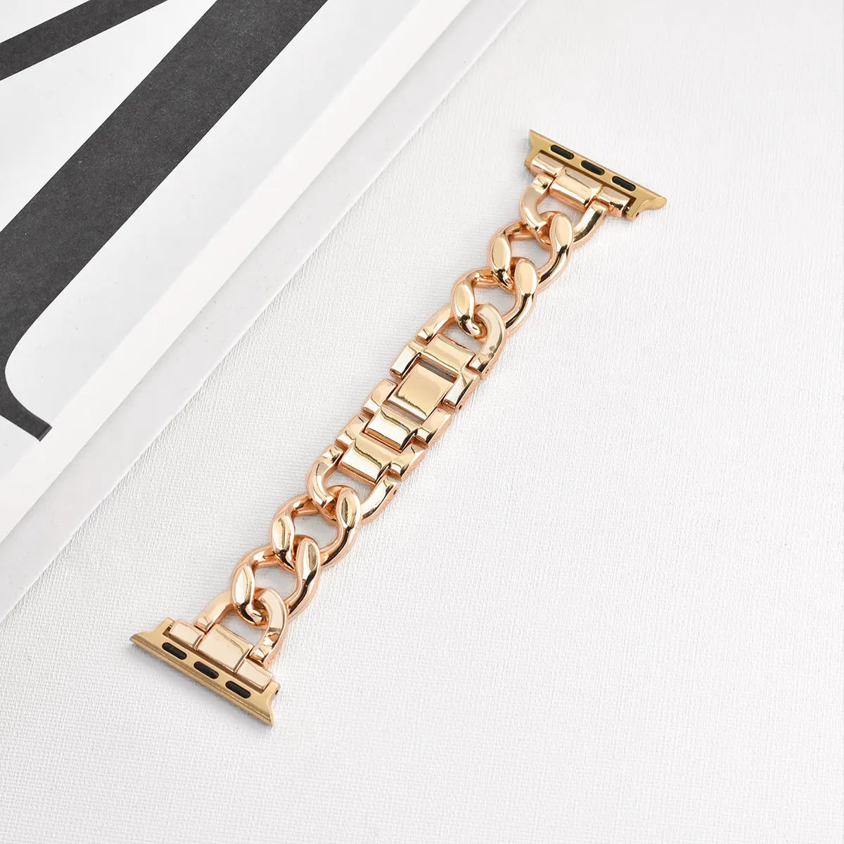 Denim pattern metal chain watch strap for Apple Watch in silver colour