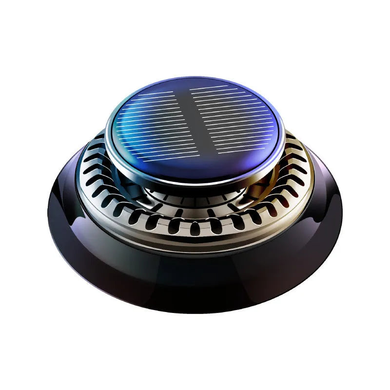 Black solar car aromatherapy decoration with electromagnetic de-icing device on car dashboard
