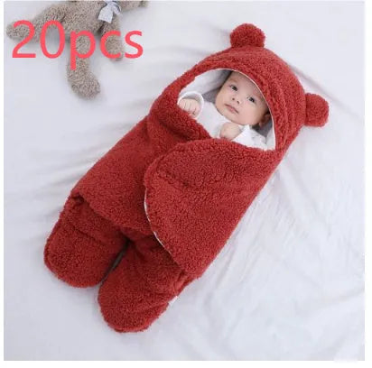 Baby quilted sleeping bag wrapper in cotton blend fabric showing six colour options