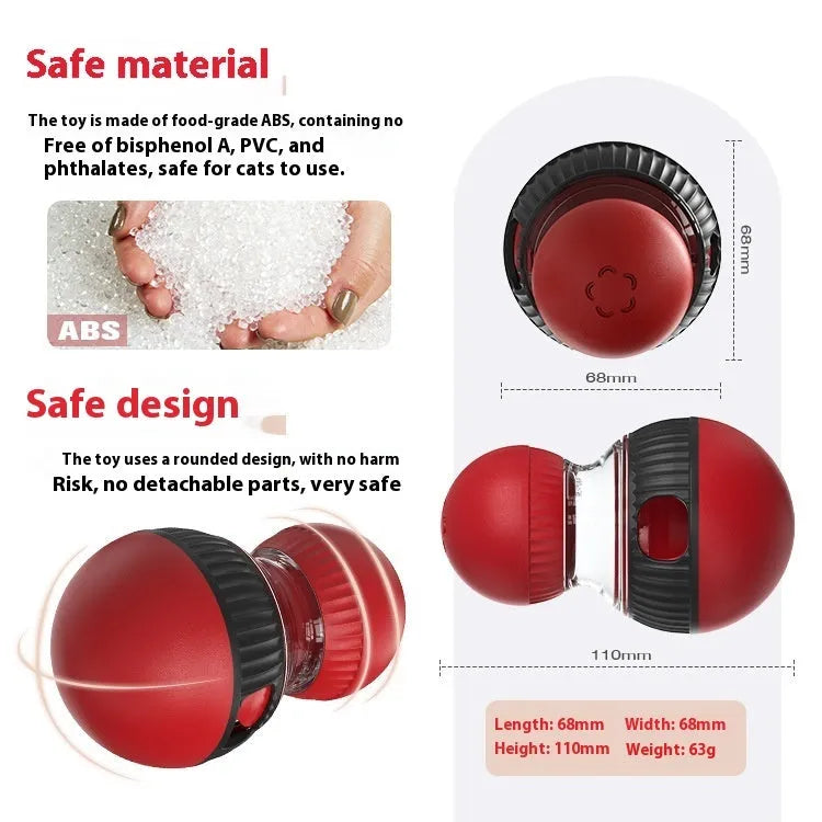 Rotating funny cat toy with sound super ball for food dropping pet play