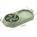 Blue interactive slow feeder dog bowl with puzzle pattern and non-slip base for small medium sized dogs