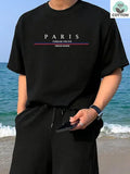 Men's heavy letter printed cotton T-shirt in loose casual fit available in four colours