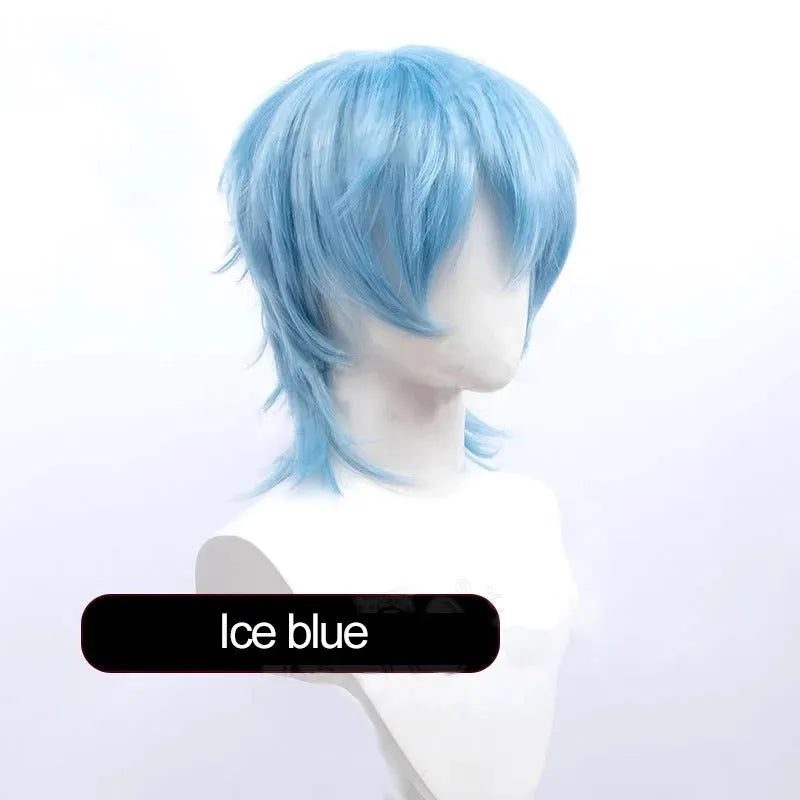 Short hair cosplay wig for men with anti-curling construction in various colour options