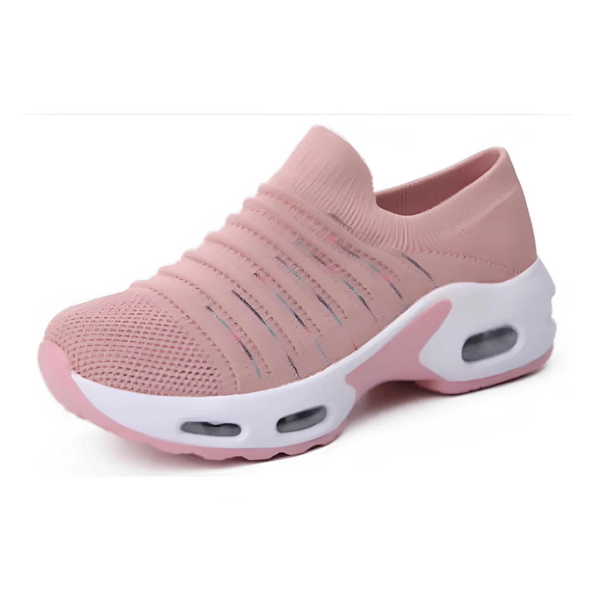 Plus size fly-knit socks shoes in multiple colours with stretch mesh upper and low heel