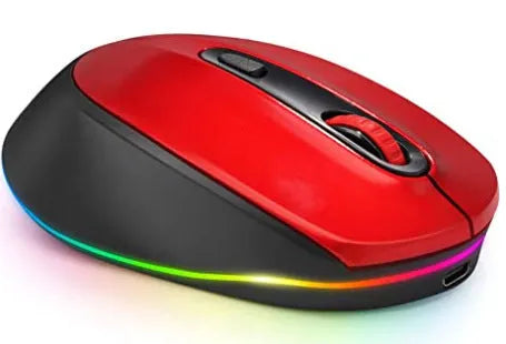 24g wireless ergonomic mouse with USB charging cable in multiple colour options