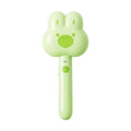 Rechargeable cat steam brush with long handle in cartoon design, available in green, pink and white colours