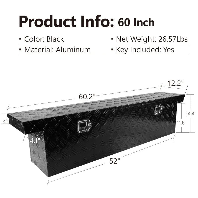 26-inch black aluminium alloy tool case with T-casting design and secure latches
