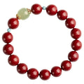 Cinnabar Hetian jade beads bracelet with geometric ellipse shape in purple gold sand colour