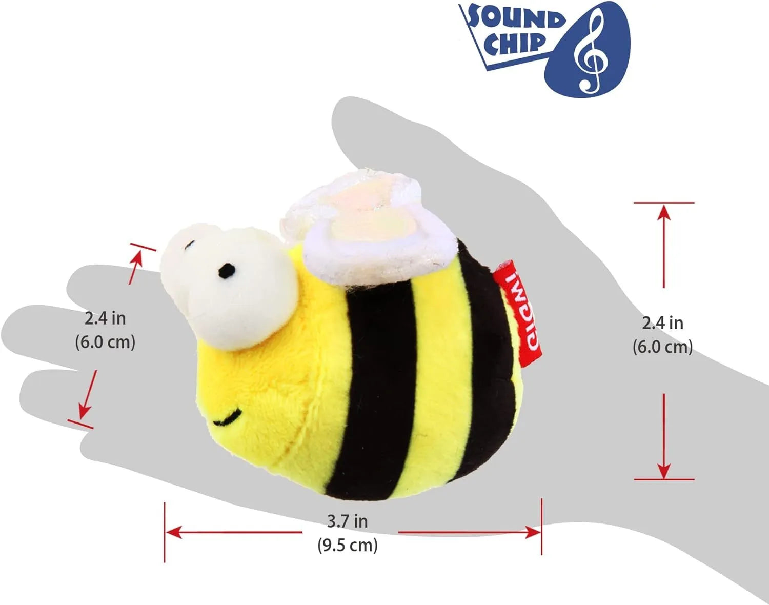 Yellow bee-shaped electronic cat toy with motion-activated squeaking mechanism for interactive indoor play