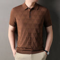 Men's thin ice silk short sleeve T-shirt in regular fit showing quick-drying knitted fabric