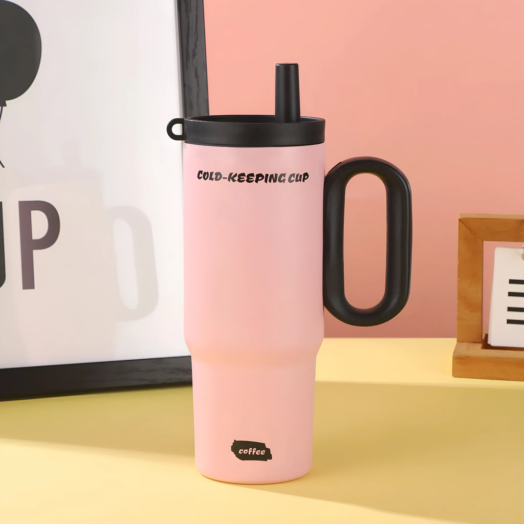 Portable insulated ice bucket with handle for beverage heat preservation and cold storage