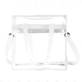 Transparent PVC women's shoulder messenger bag with front compartment and crossbody straps