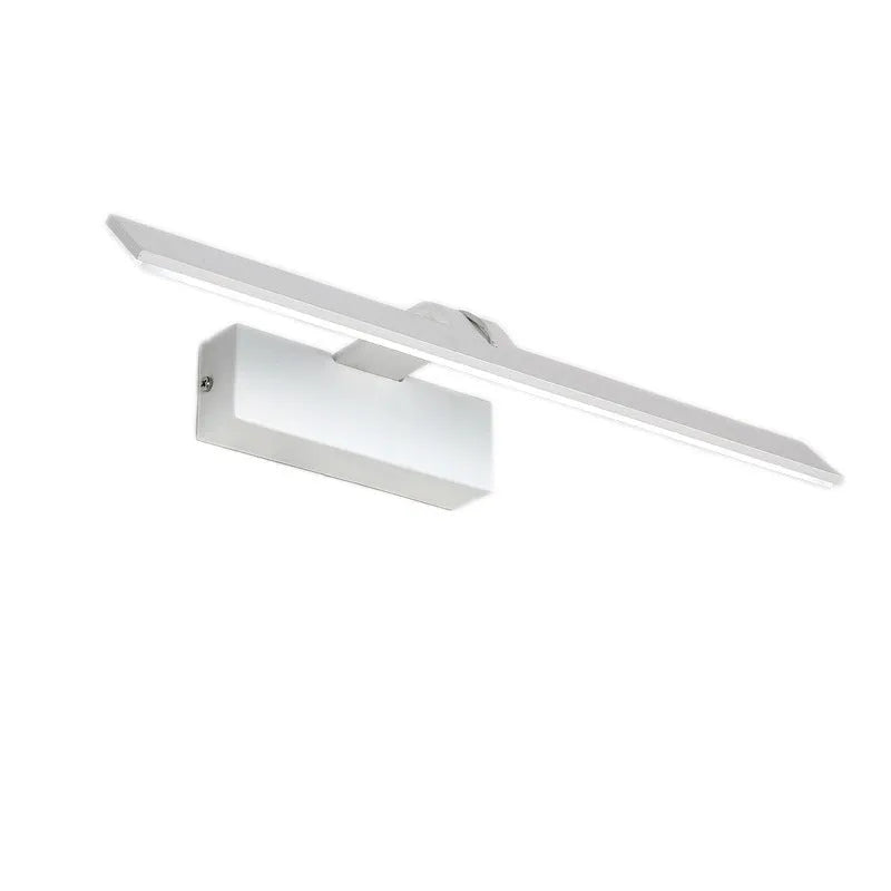 White LED mirror headlight with three-colour lighting options for bathroom and makeup illumination