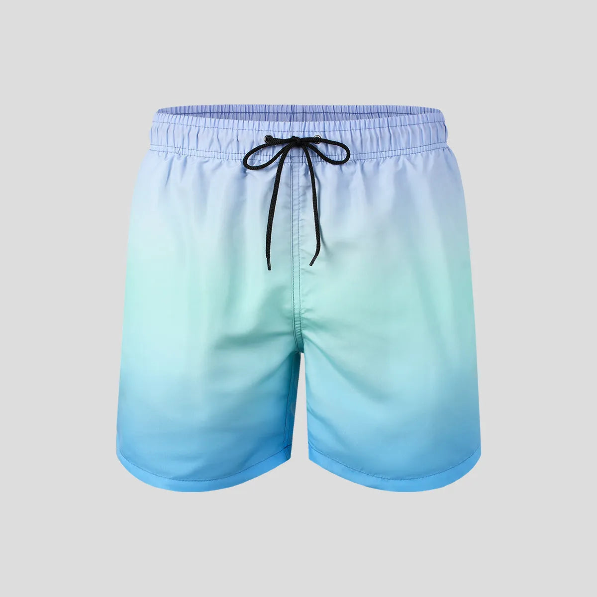 Men's gradient colour 3D digitally printed sports shorts in mesh fabric.