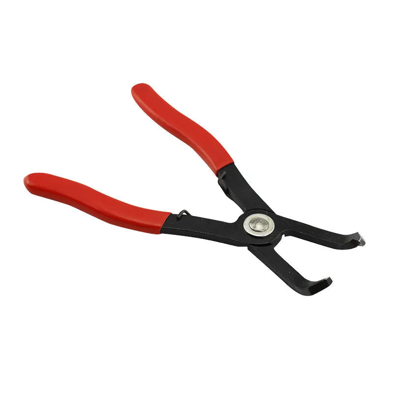 Red interior round nail removal pliers with 50# carbon steel jaws and PVC handle for car door panel repair