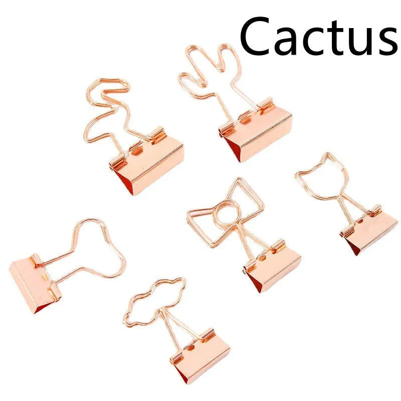 Gold plated decorative metal clip with charm design options for office organisation