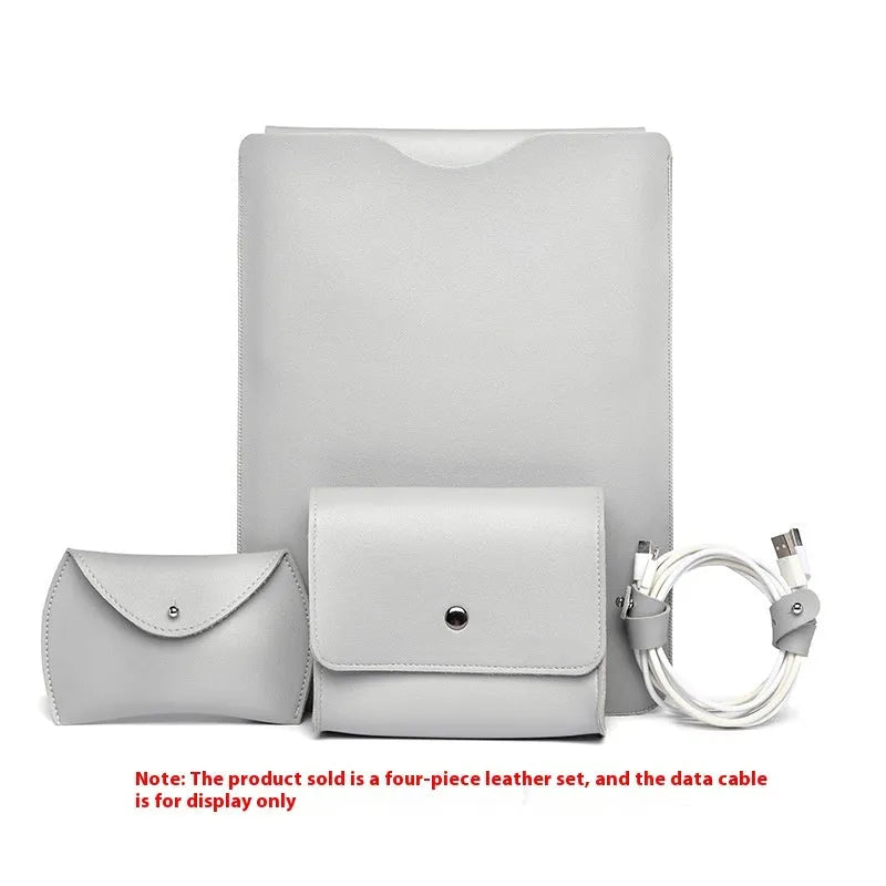 Four-piece set of imitation leather protective covers for MacBook lock edge in four colour options.