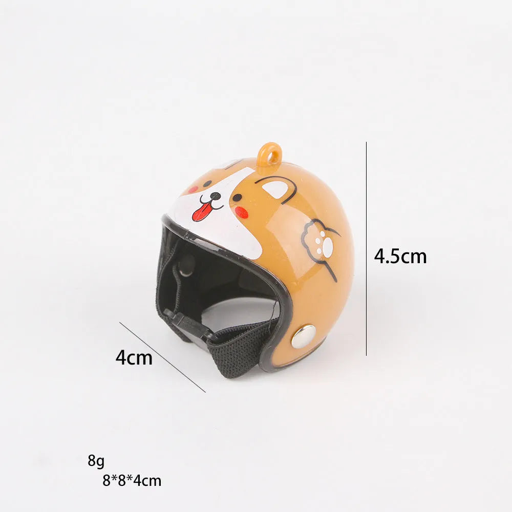 Small pet safety helmet for chickens and birds with adjustable elastic bands