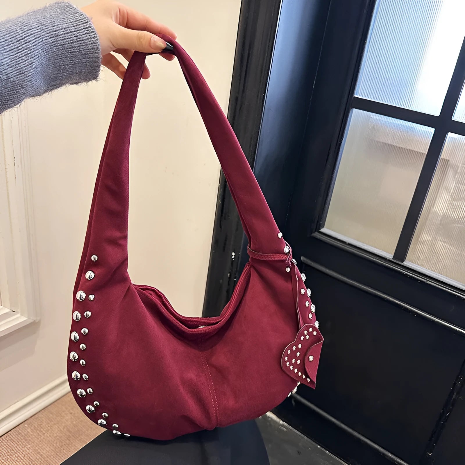 Women's soft plush strapless tote handbag in European and American retro style