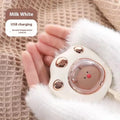 USB-powered hand warmer with digital display showing temperature, in charming blue colour