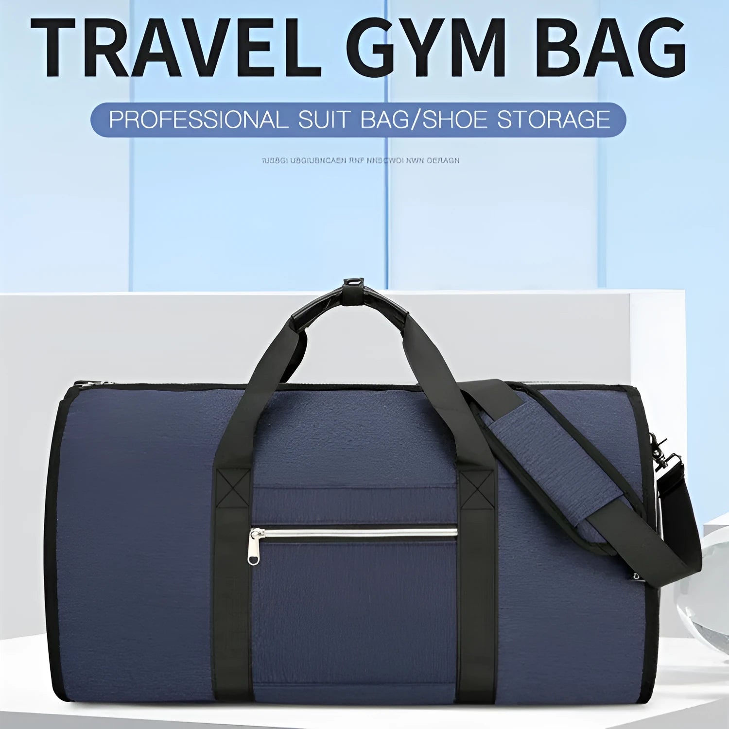 Oxford cloth business leisure sports holdall with dry-wet separation compartment in grey colour