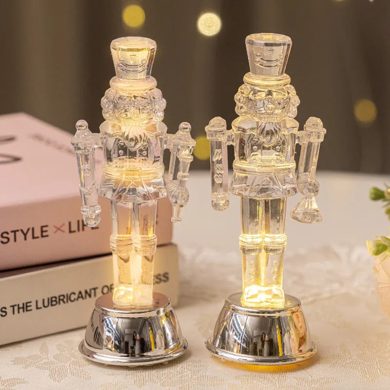 Transparent plastic walnut soldier nutcracker desktop Christmas ornament
