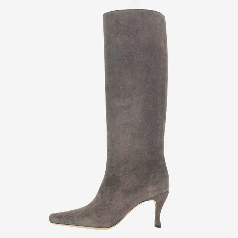 Women's square toe cowboy boot in microfiber, shown in multiple colour options.