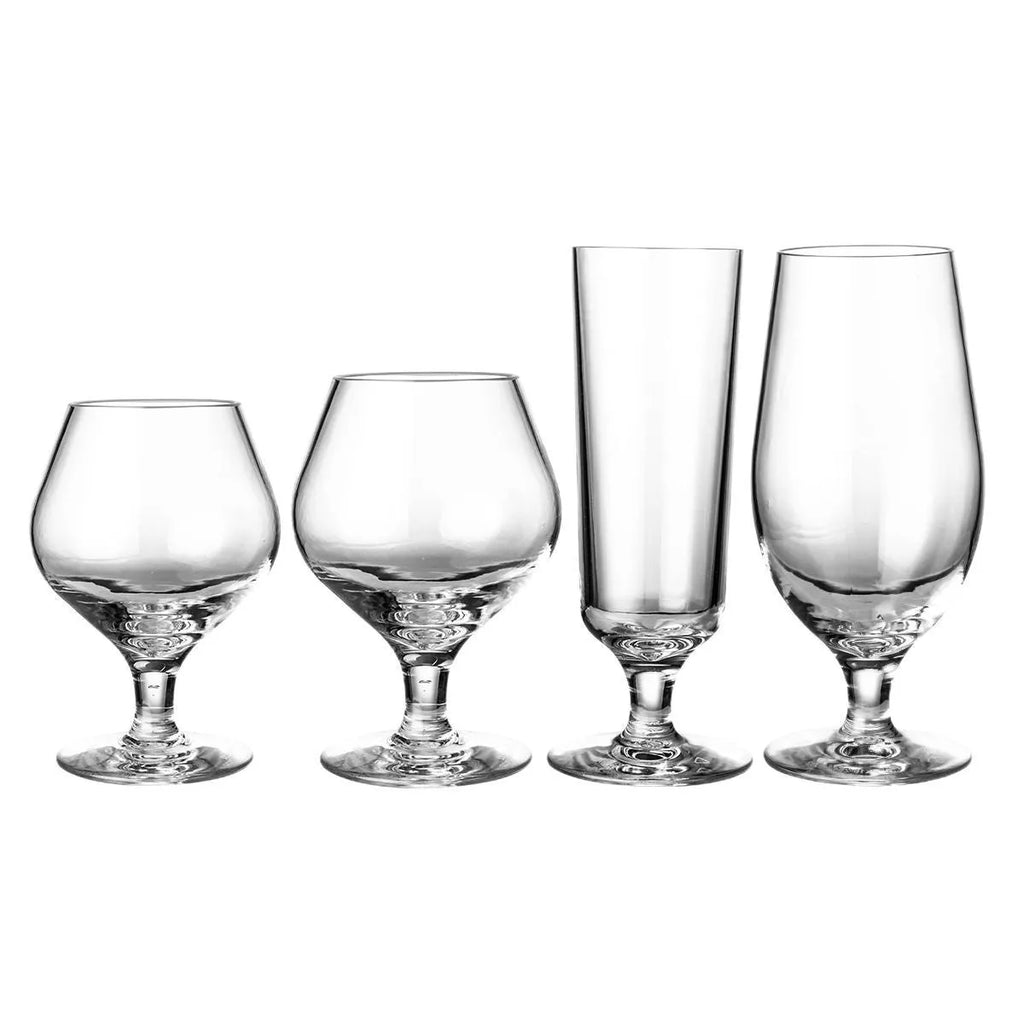 Clear acrylic wine glass with modern design showing 300ml and 550ml capacity options