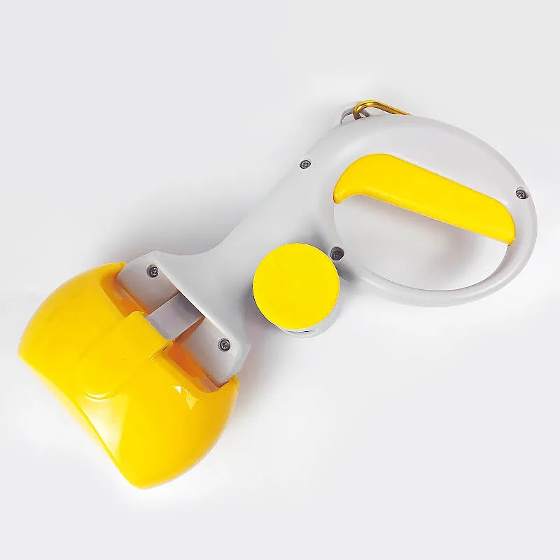 ABS plastic pet pooper scooper with built-in trash bag holder in four colour options