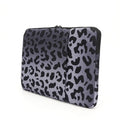 Leopard print laptop sleeve with anti-shock flannel lining for 13-inch or 15.6-inch laptops