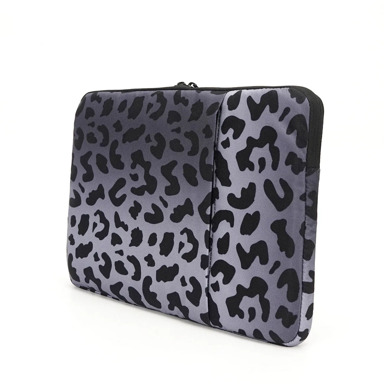 Leopard print laptop sleeve with anti-shock flannel lining for 13-inch or 15.6-inch laptops