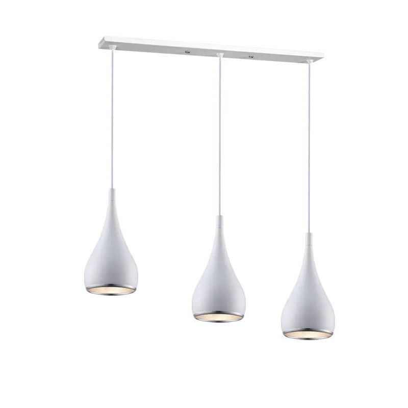 Minimalist iron restaurant chandelier bedside lamp in black, chrome or white finishes