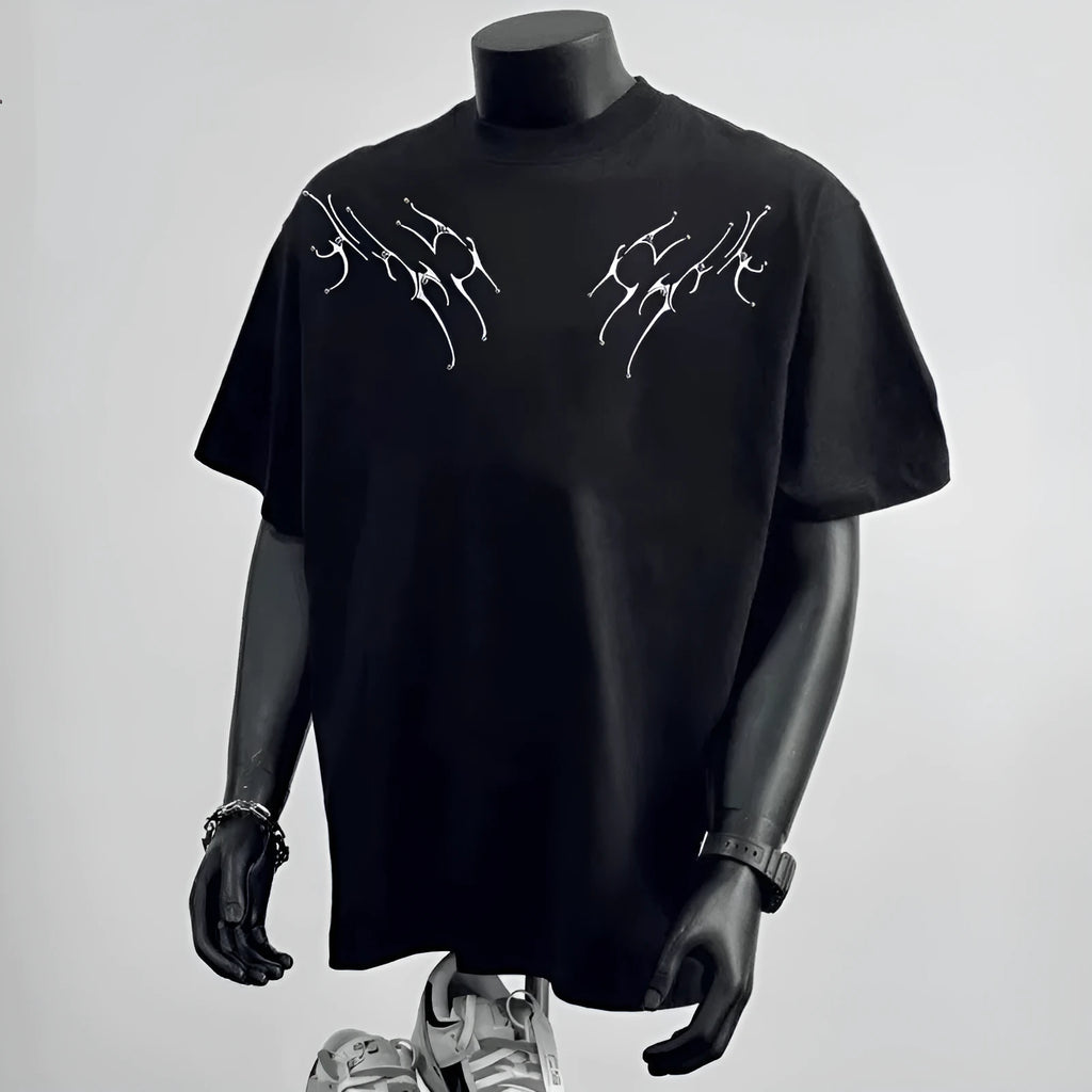Men's black pure cotton short sleeve casual shirt with loose fit business style