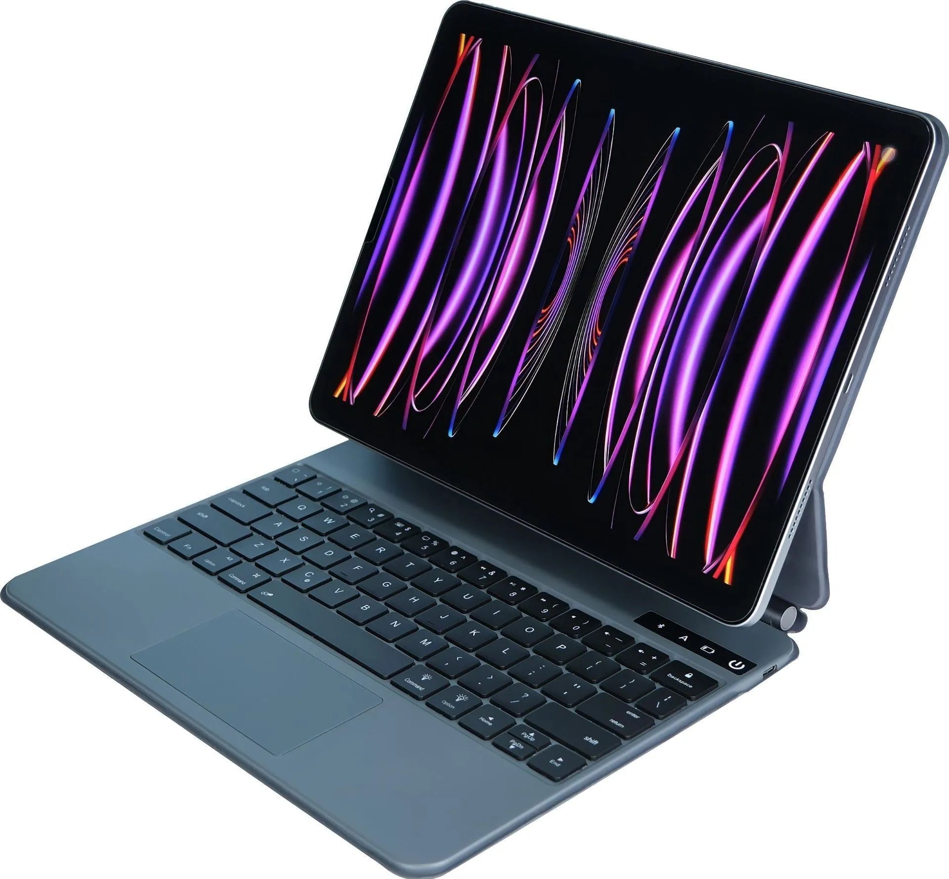 Suspension Magic Bluetooth keyboard with magnetic iPad attachment in black white pink purple or blue