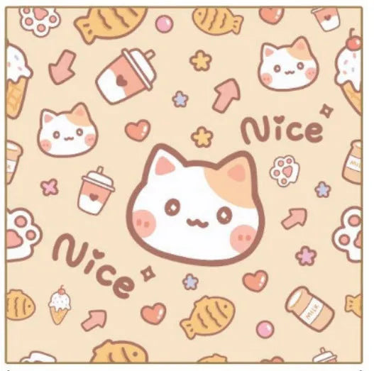 Cartoon printed cat cosmetic bag in nylon with animal print design
