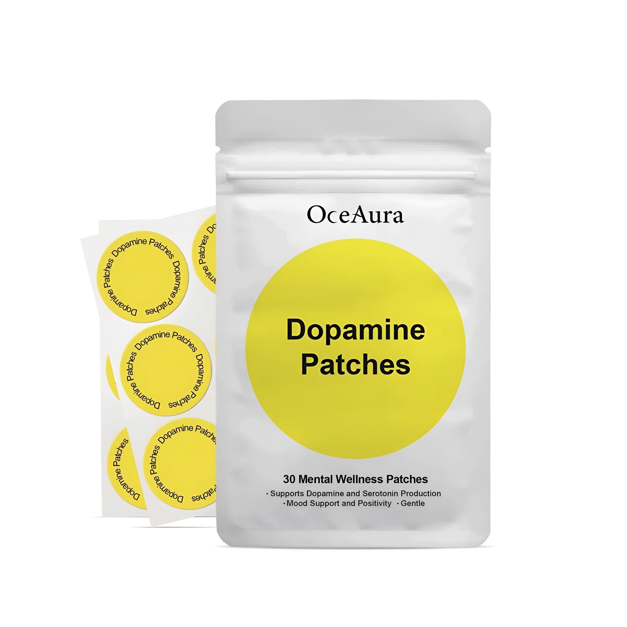 Pack of 30 transparent body care auxiliary patches with hydrating formula.