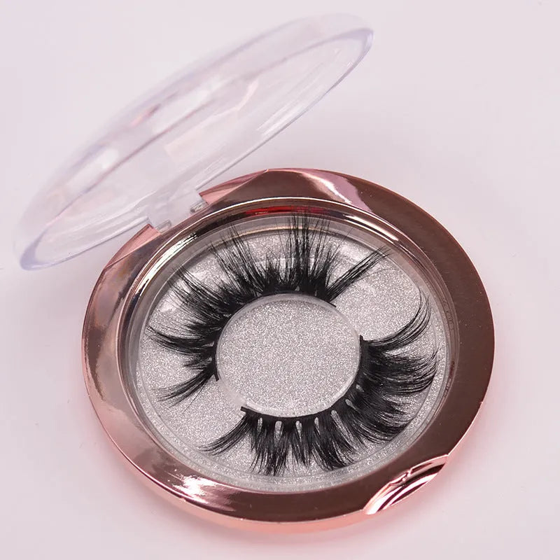 Affectionate brand 5D volume false eyelashes made from mink hair with applicator brush and storage cap.