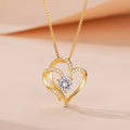 Women's 925 silver heart necklace in rose gold, white gold, and yellow gold plating options
