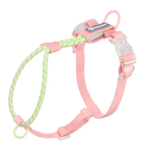 Solid colour PVC dog hand holding rope leash in dark red purple yellow or taoyao green, 120cm long.