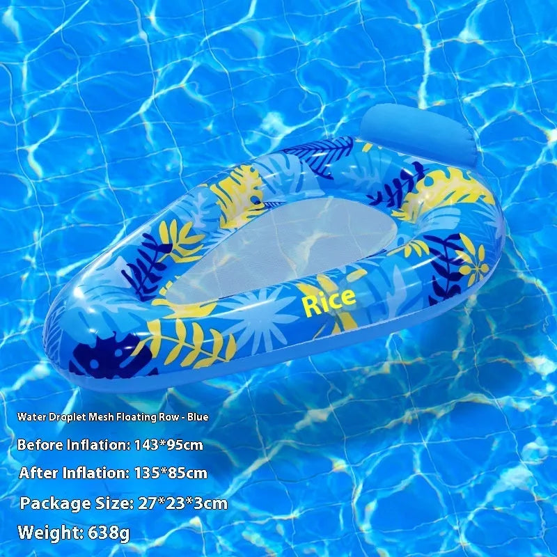 PVC inflatable floating row with thick sequins and wave design in multiple colour patterns
