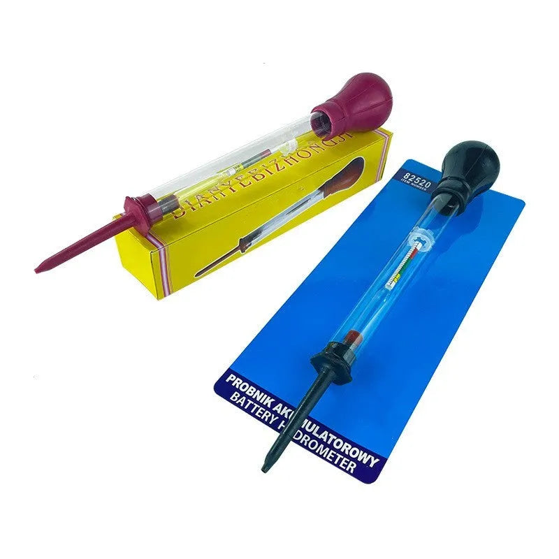 Glass electrohydraulic hydrometer for automobile battery electrolyte testing with suction type design