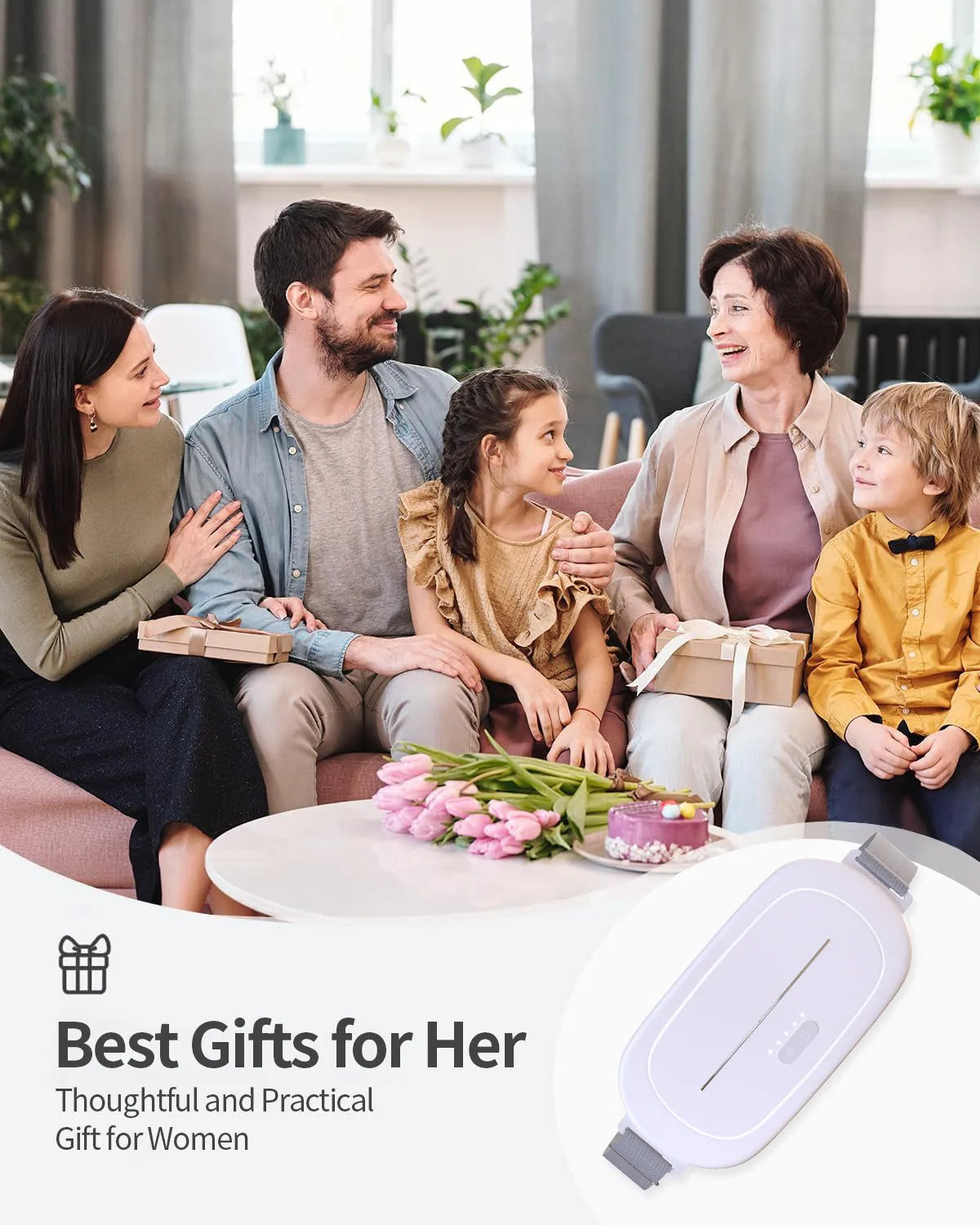 White uterine warming device for postnatal abdominal recovery.
