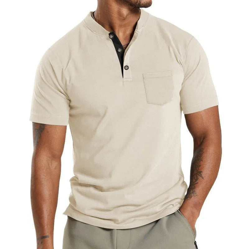 Plus size men's short sleeve button down shirt with chest pocket in multiple colour options