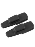 Black ABS plastic car safety belt stopper clip set with 2 pieces in OPP packaging