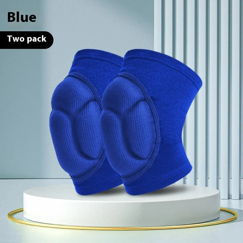 Pair of black thick sponge kneepads for dance and sports knee protection