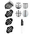 Golf putter alignment tool with plastic scriber markers and drawing pens for practice green line marking