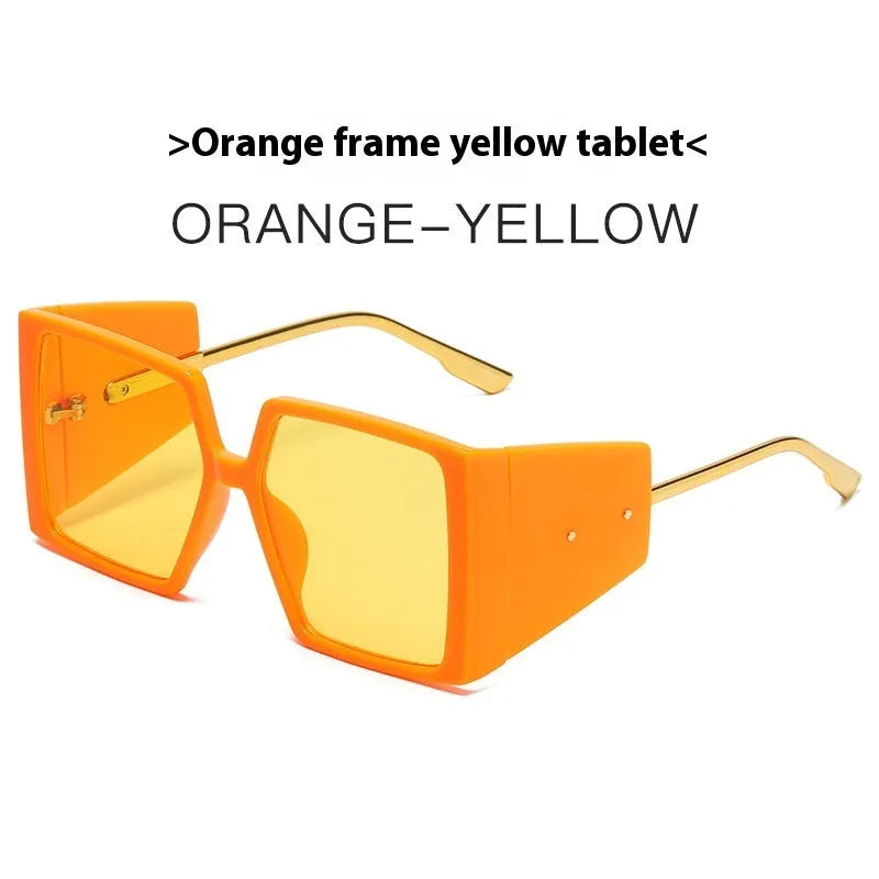 Large square acetate sunglasses with UV400 lenses in seven colour options